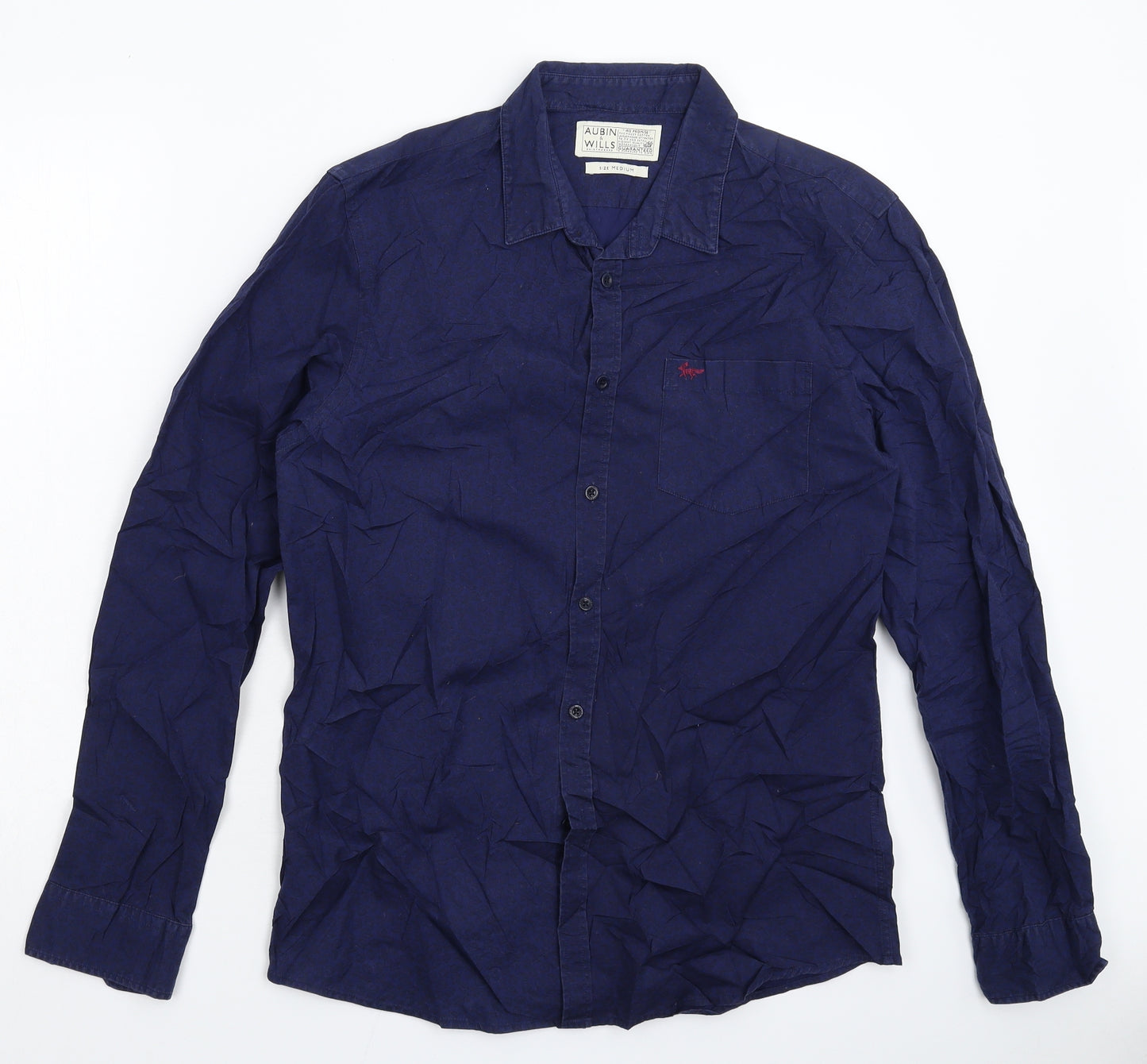 AUBIN & WILLS Mens Blue    Button-Up Size M