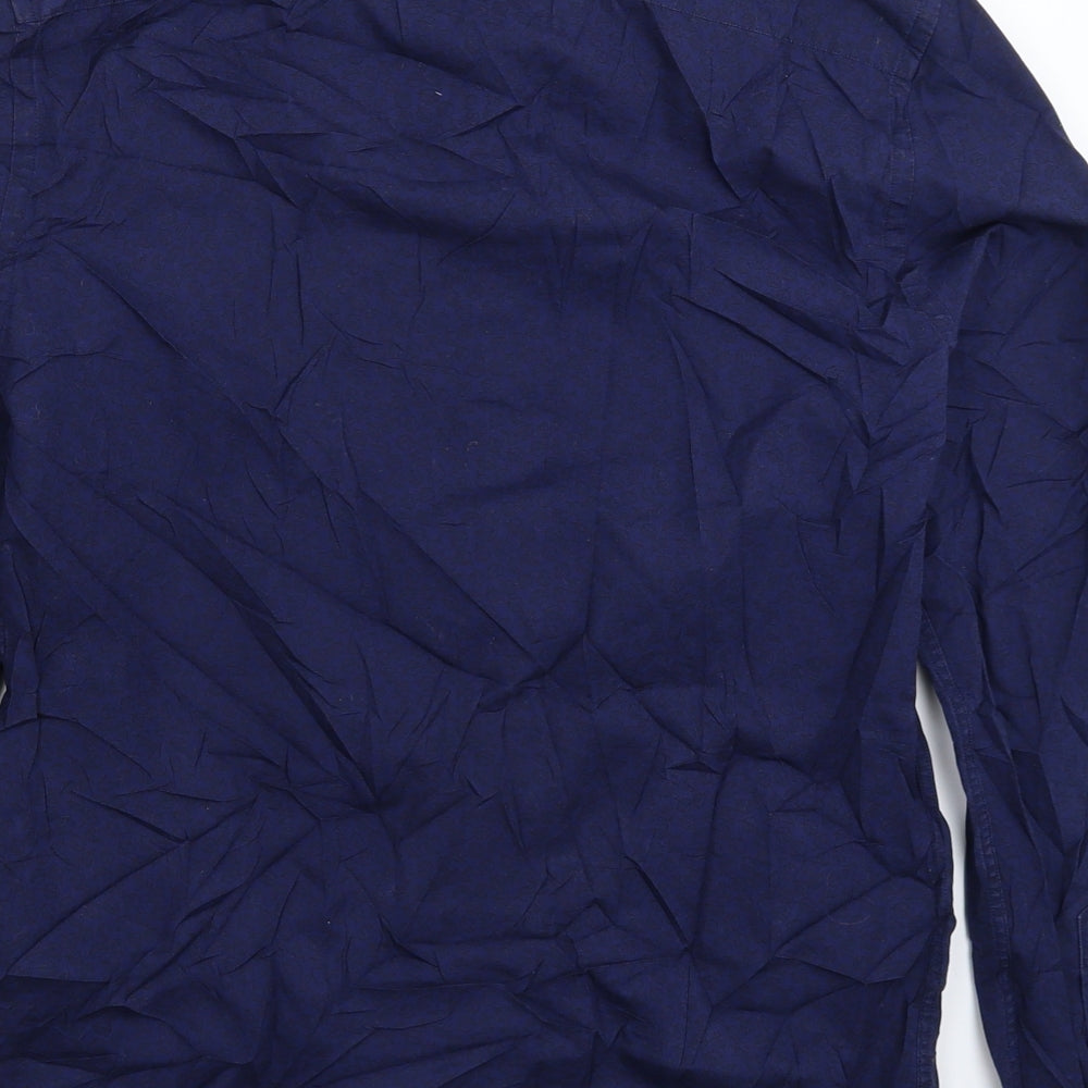 AUBIN & WILLS Mens Blue    Button-Up Size M