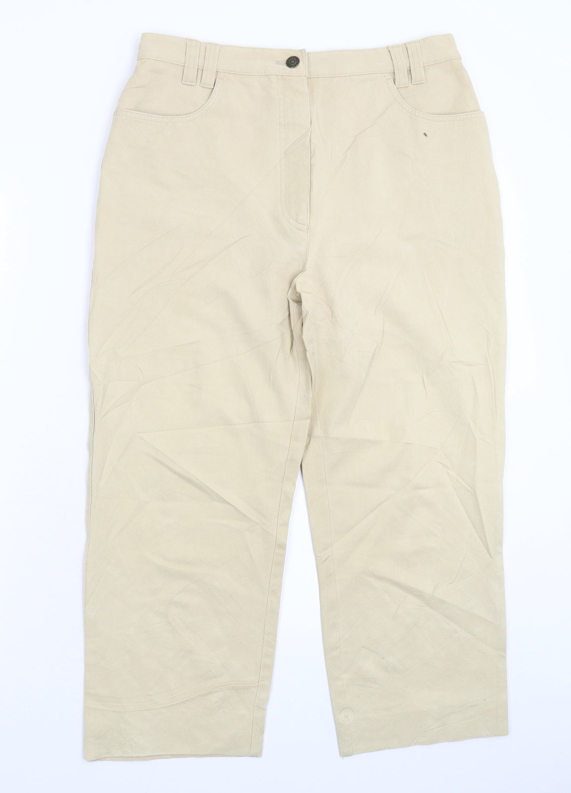 MICHELE Womens Beige  Denim Cropped Jeans Size 16 L23 in