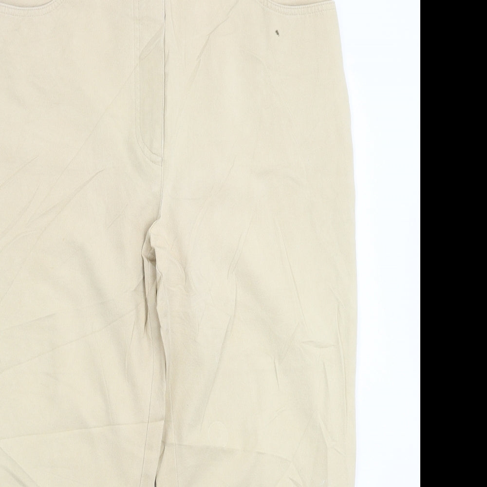 MICHELE Womens Beige  Denim Cropped Jeans Size 16 L23 in