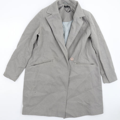 Boohoo Womens Grey   Overcoat Coat Size 14