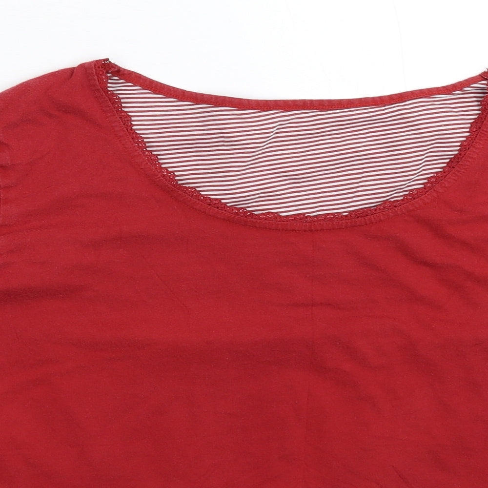 Marks and Spencer Womens Red   Basic T-Shirt Size 14