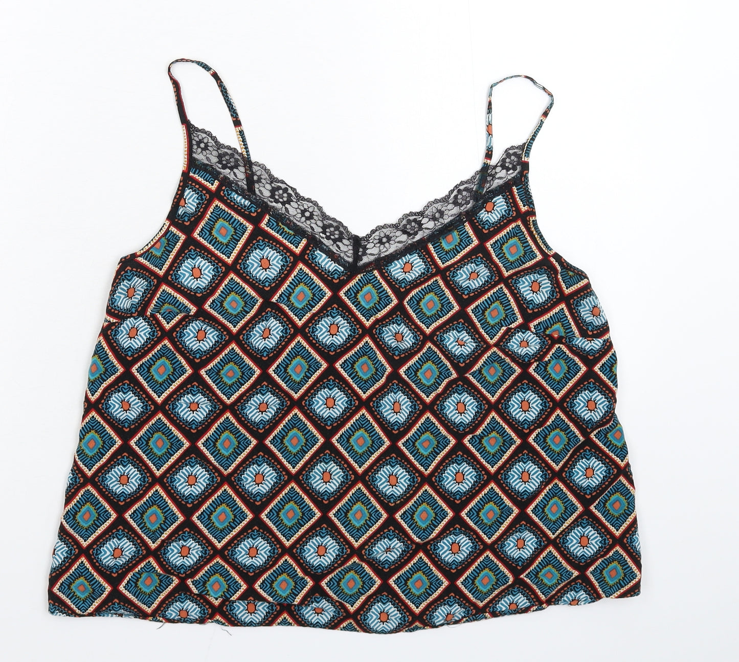 Papaya Womens Multicoloured Geometric  Basic Tank Size 12