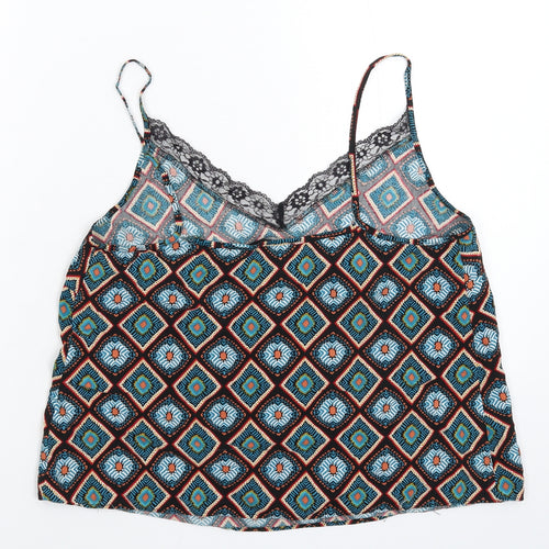Papaya Womens Multicoloured Geometric  Basic Tank Size 12