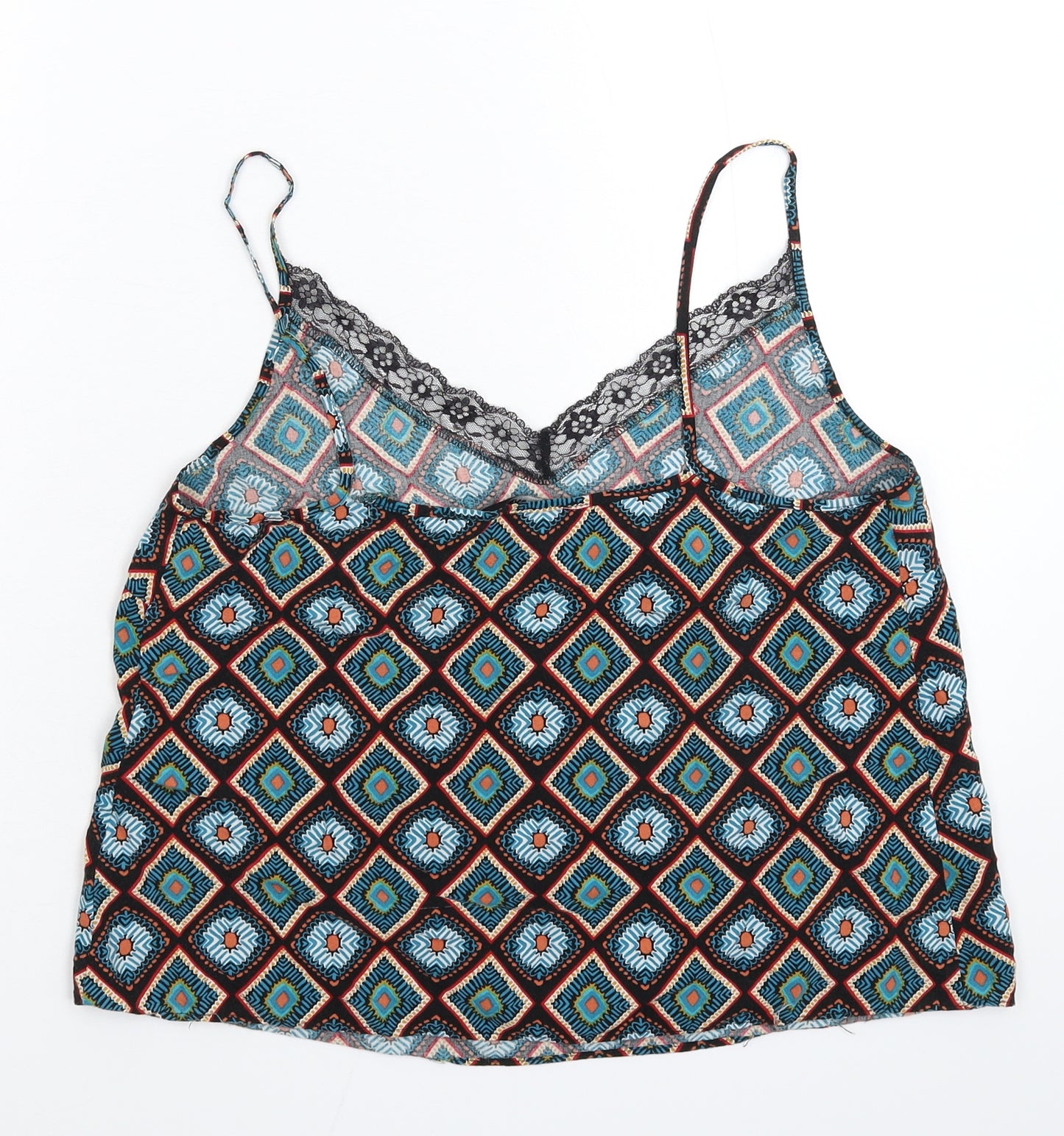 Papaya Womens Multicoloured Geometric  Basic Tank Size 12
