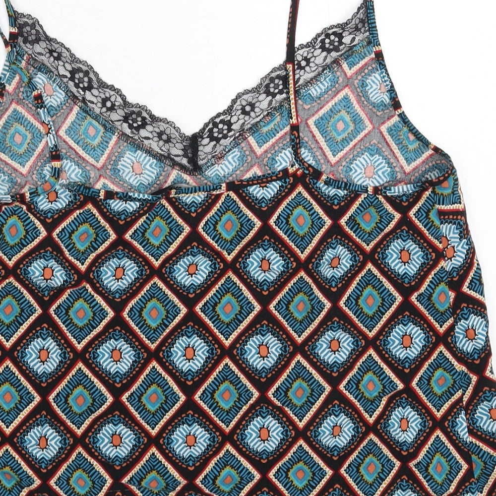 Papaya Womens Multicoloured Geometric  Basic Tank Size 12