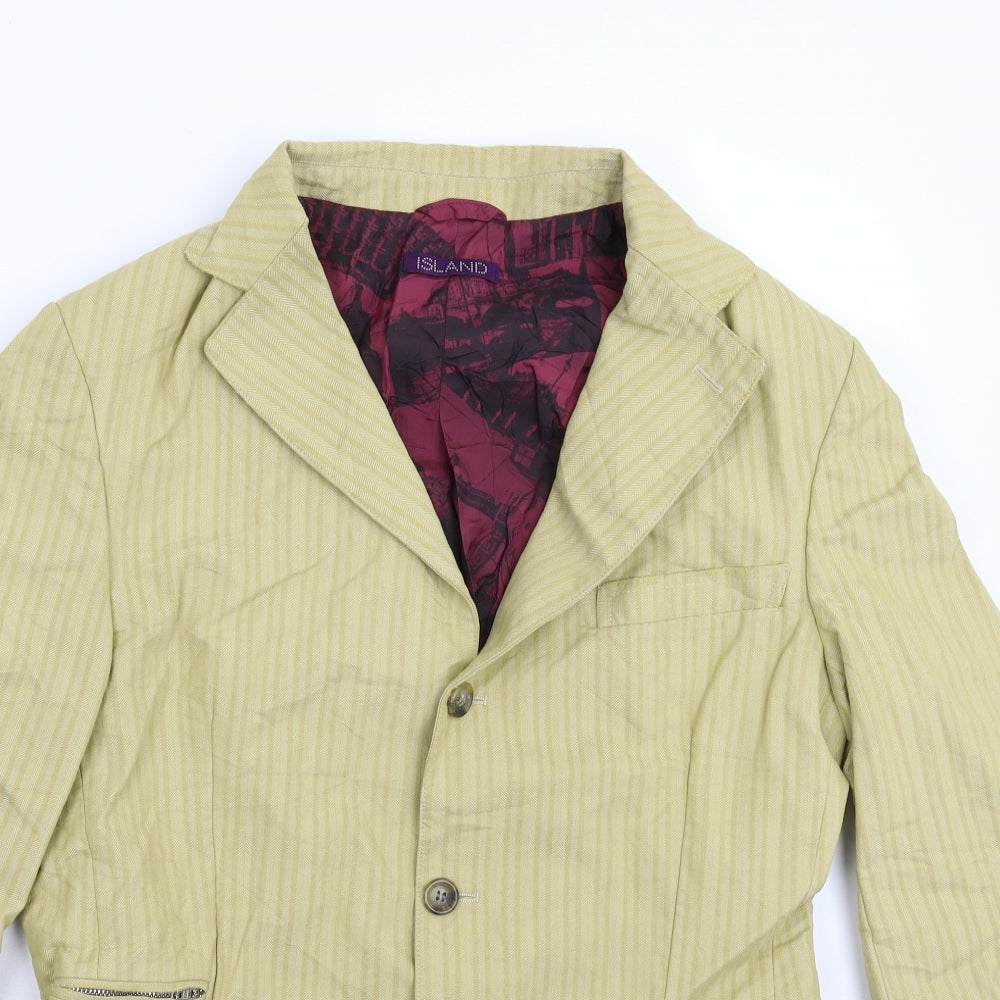 ISLAND Mens Beige Striped  Jacket Blazer Size 38