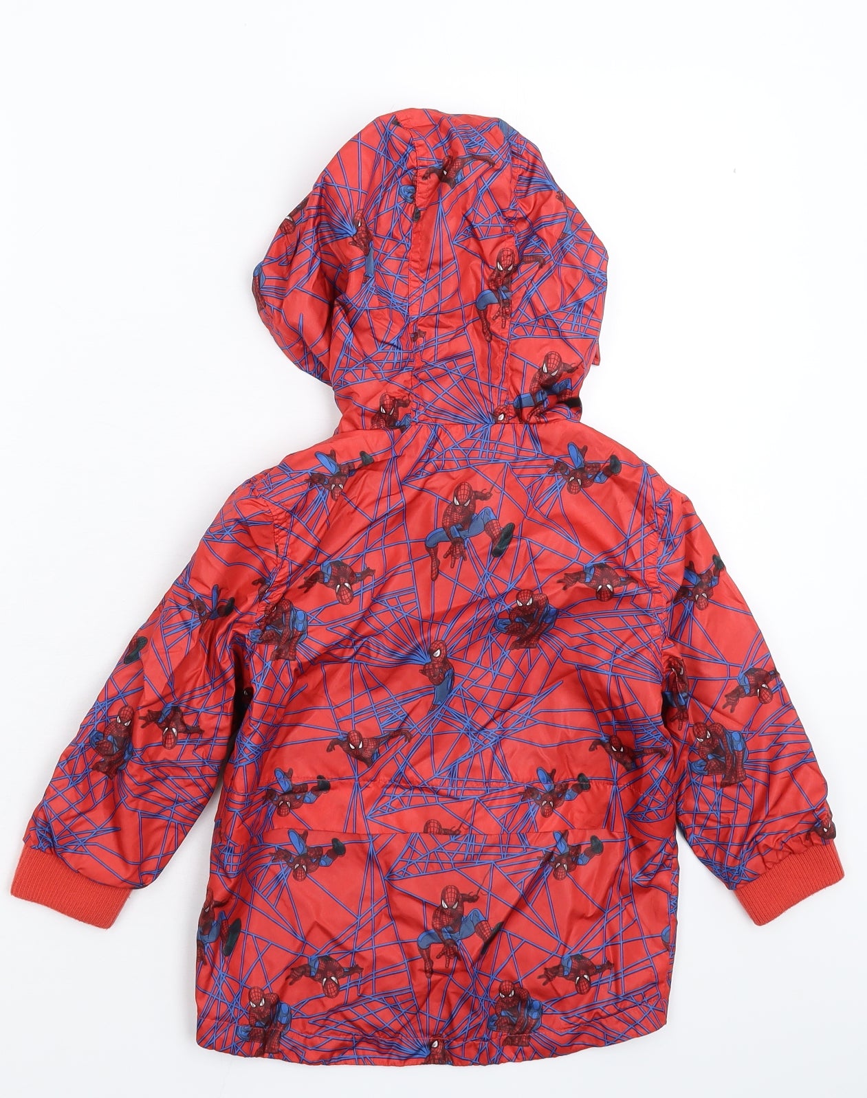 Tesco Boys Red   Rain Coat Coat Size 4-5 Years  - Spiderman