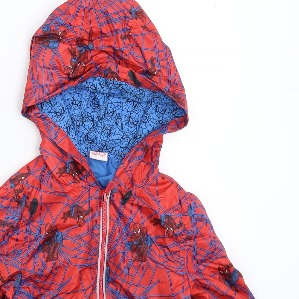 Tesco Boys Red   Rain Coat Coat Size 4-5 Years  - Spiderman