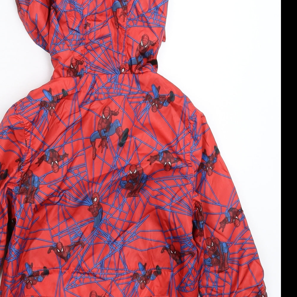 Tesco Boys Red   Rain Coat Coat Size 4-5 Years  - Spiderman