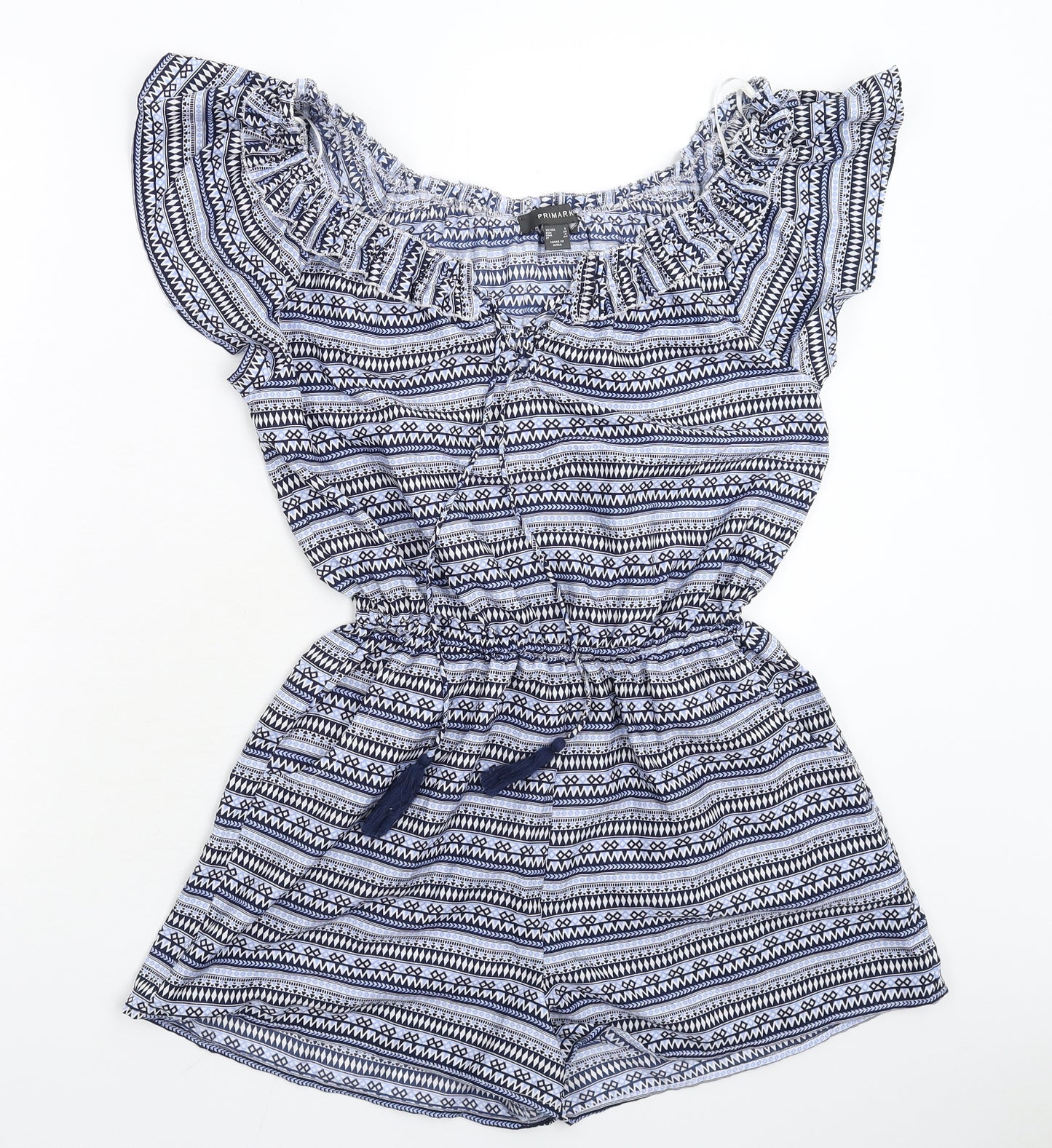 Primark Womens Blue Geometric  Jumpsuit One-Piece Size 8