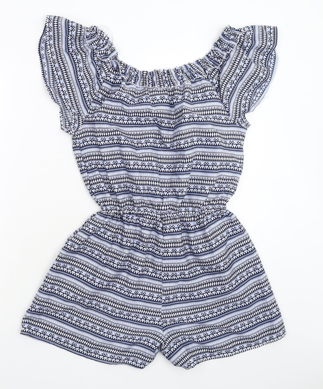 Primark Womens Blue Geometric  Jumpsuit One-Piece Size 8