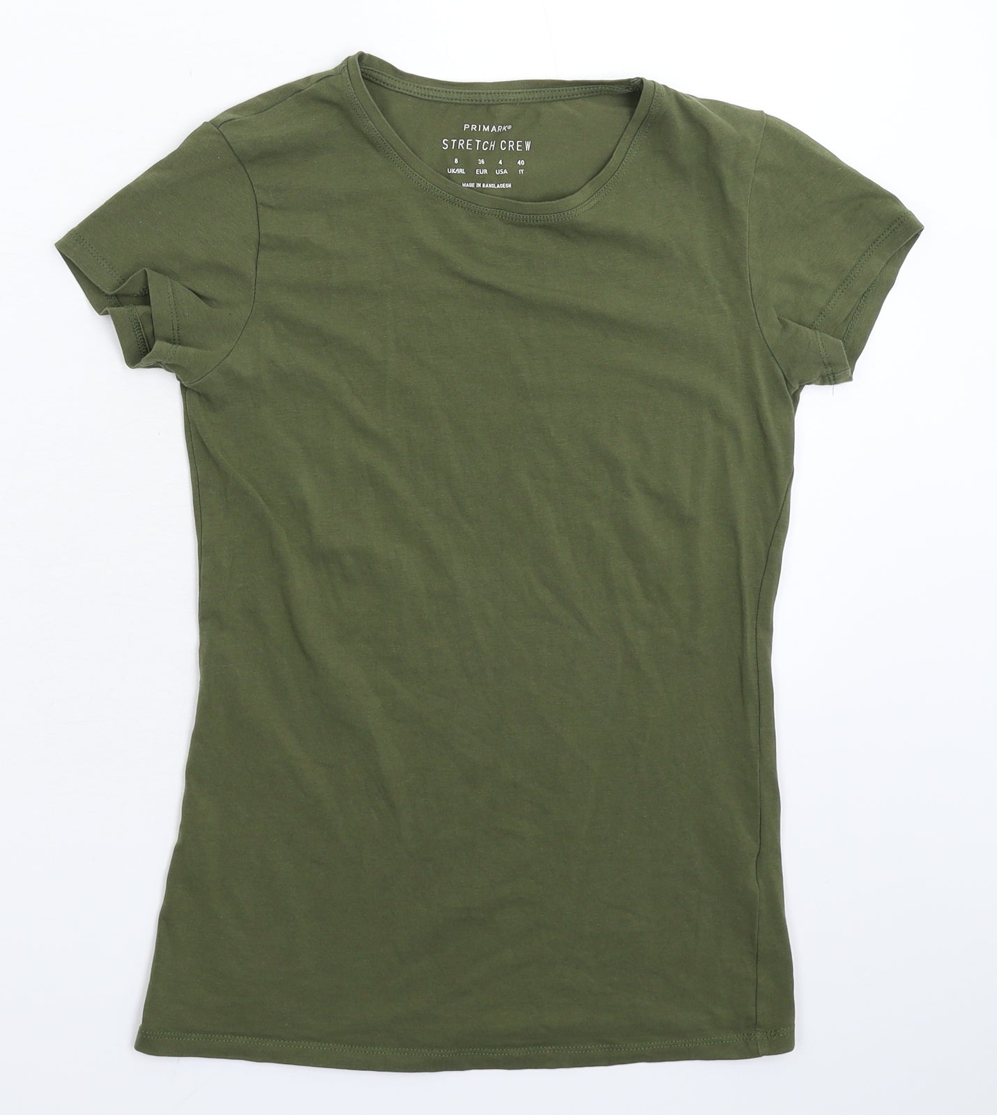 Primark Womens Green   Basic T-Shirt Size 8