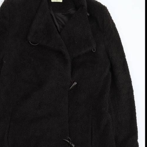 Kaliko Womens Black  Knit Overcoat Coat Size 14