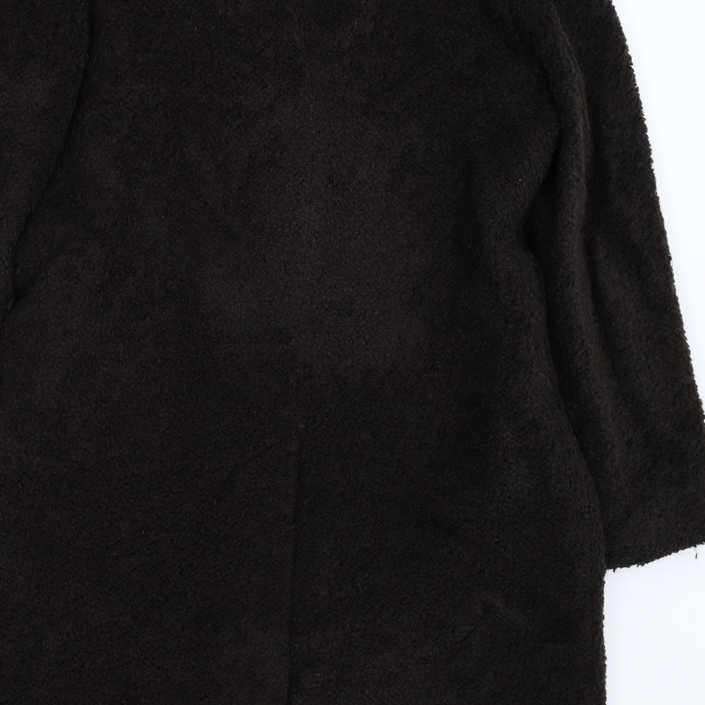 Kaliko Womens Black  Knit Overcoat Coat Size 14
