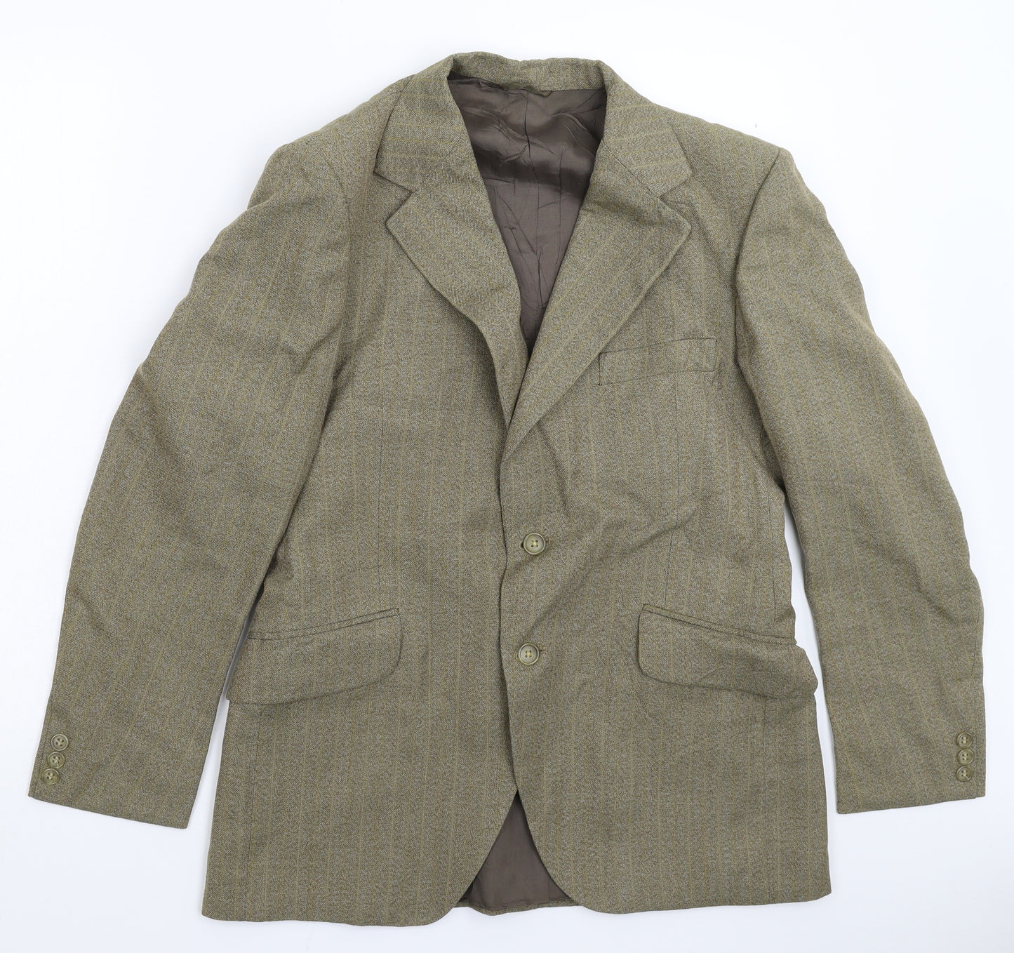 John Collier Mens Beige Striped  Jacket Suit Jacket Size 34