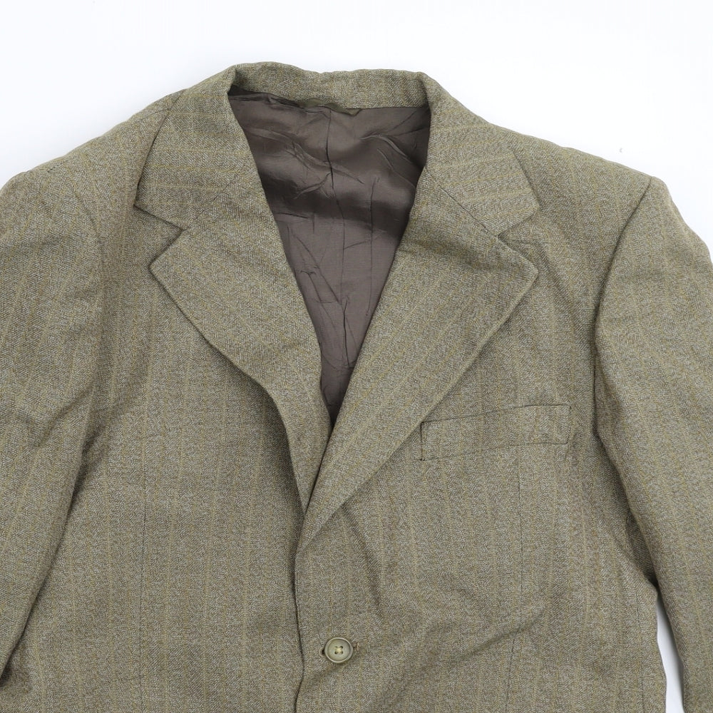 John Collier Mens Beige Striped  Jacket Suit Jacket Size 34