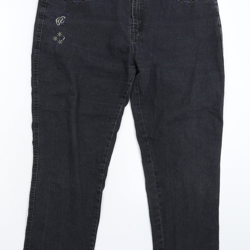 Preworn Womens Blue  Denim Straight Jeans Size 35 in L27 in