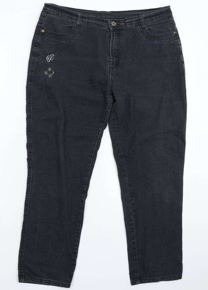 Preworn Womens Blue Denim Straight Jeans Size 35 in L27 in