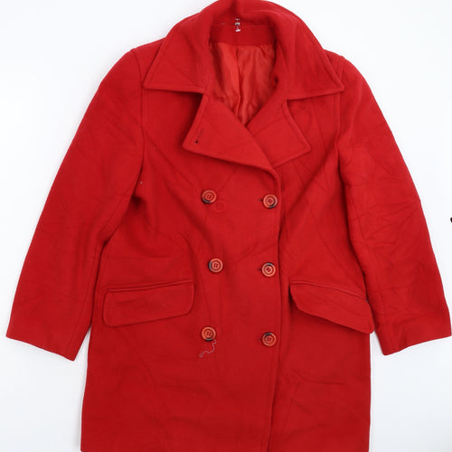 NuAge Womens Red   Pea Coat Coat Size 10
