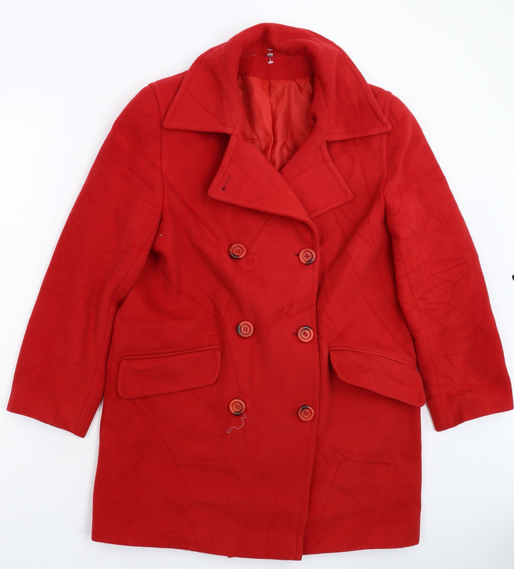 NuAge Womens Red   Pea Coat Coat Size 10