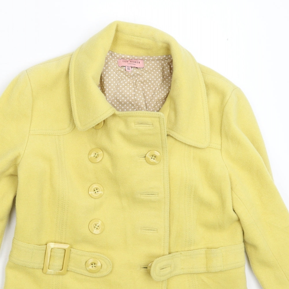 Ted Baker Girls Yellow   Pea Coat Coat Size 10 Years