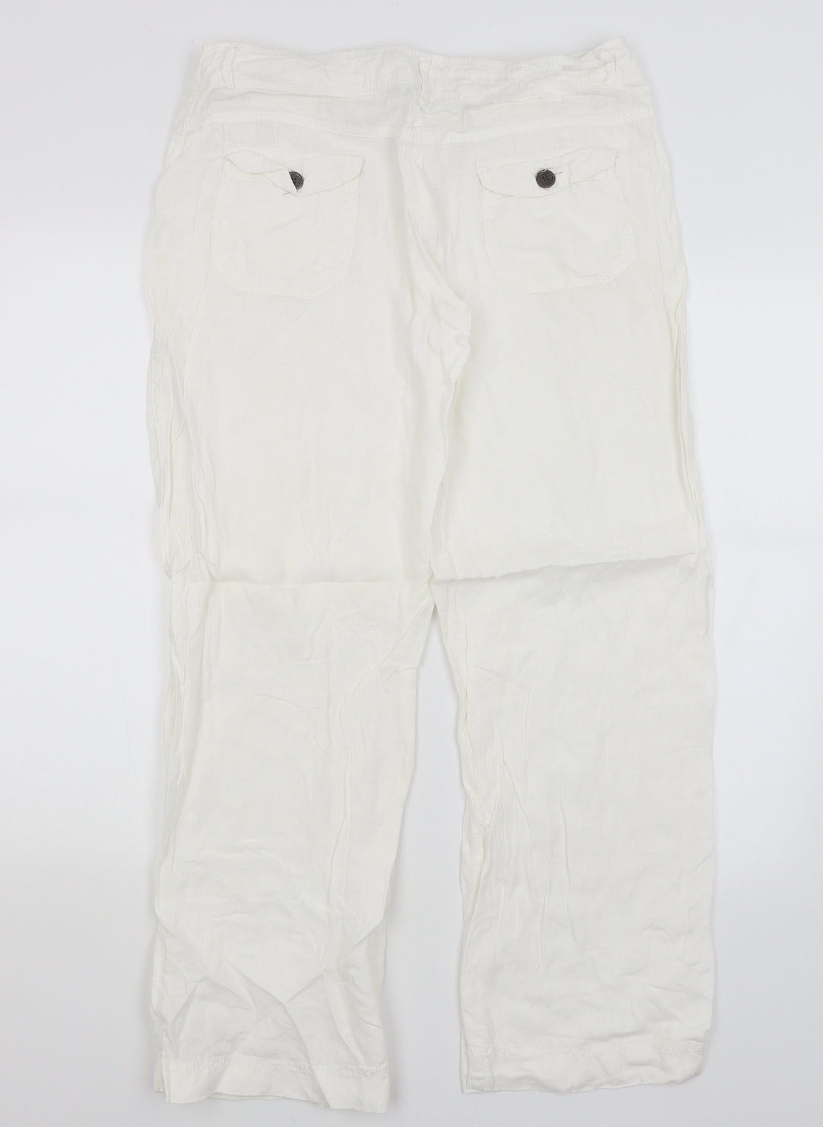 Denim Co Womens White   Trousers  Size 12 L29 in