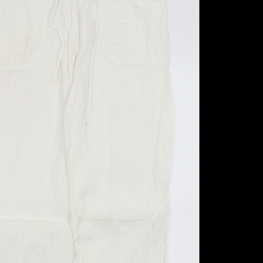 Denim Co Womens White   Trousers  Size 12 L29 in