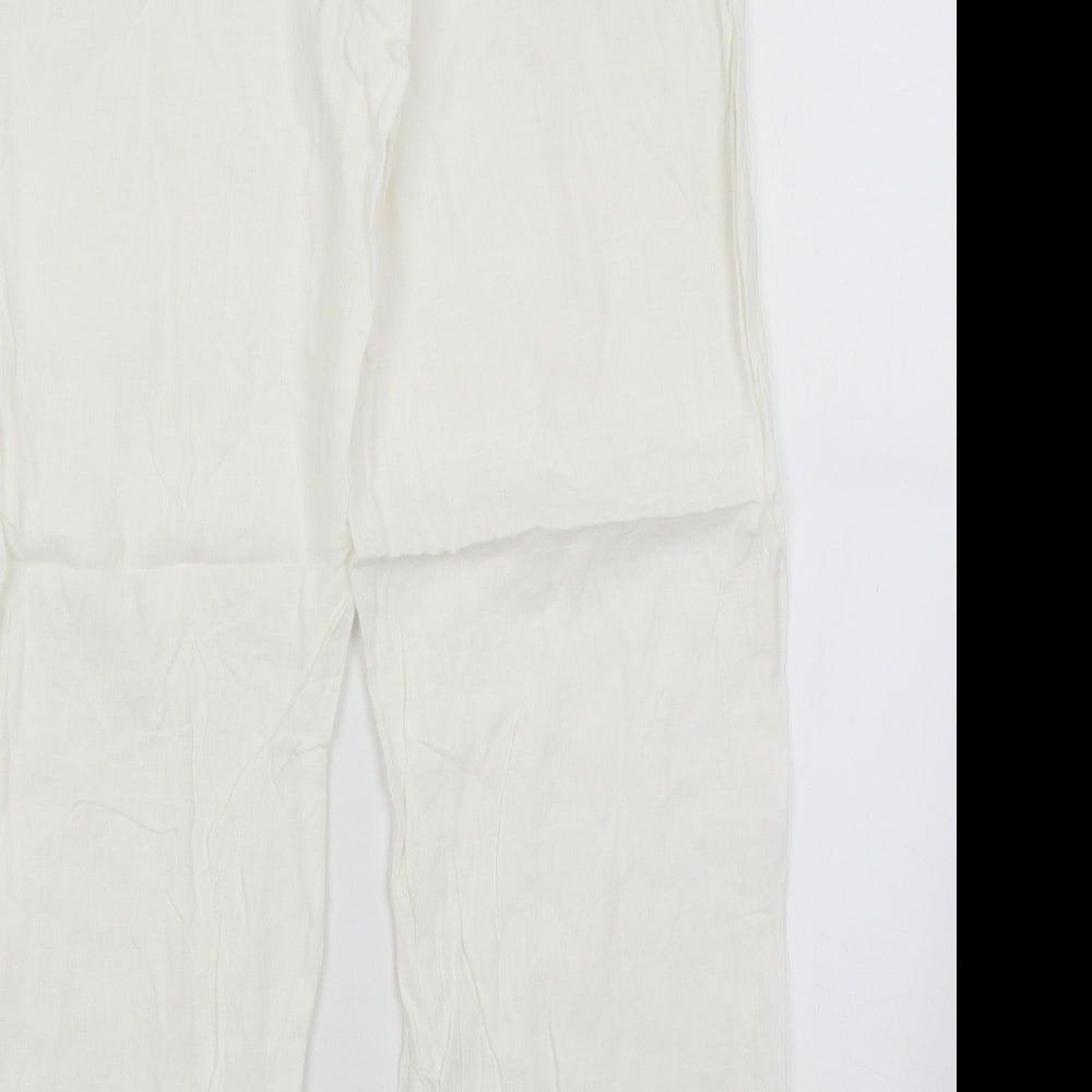 Denim Co Womens White   Trousers  Size 12 L29 in
