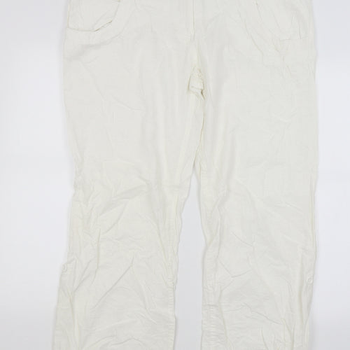 H&M Womens White   Trousers  Size 18 L29 in