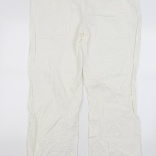 H&M Womens White   Trousers  Size 18 L29 in
