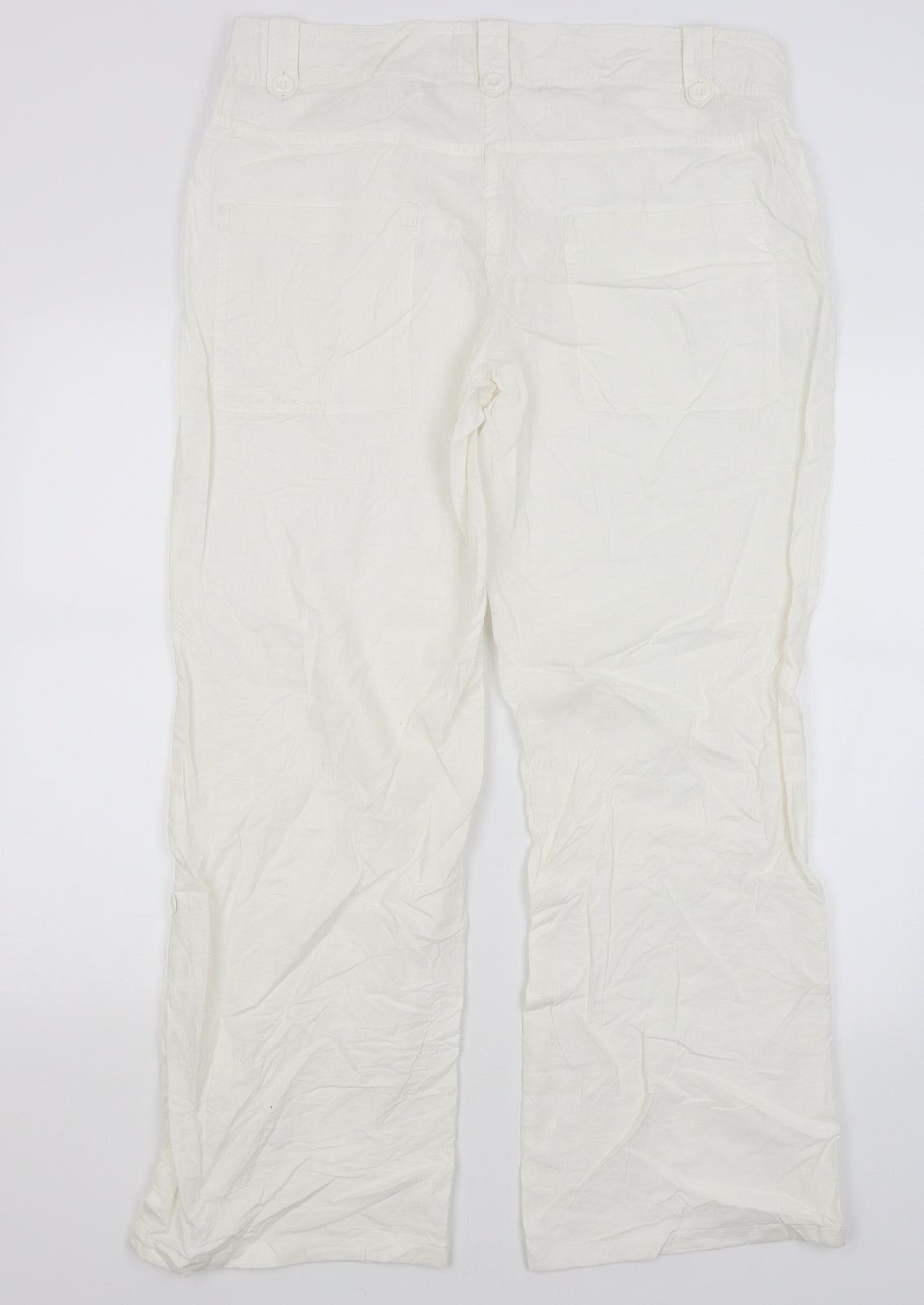 H&M Womens White   Trousers  Size 18 L29 in