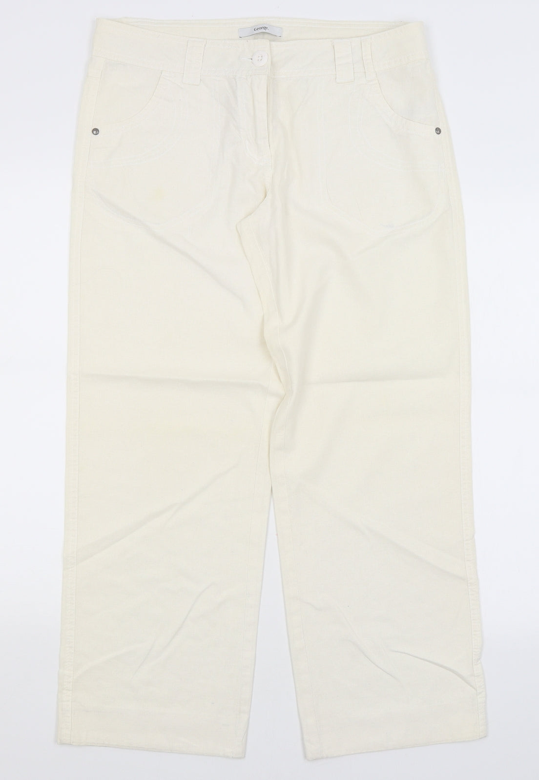 George Womens Ivory   Trousers  Size 12 L27.5 in