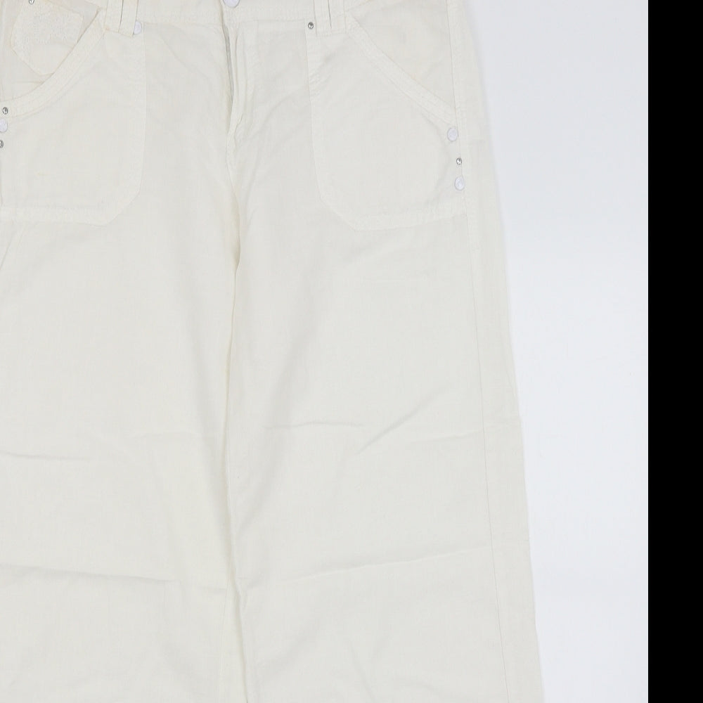 New Look Womens White   Trousers  Size 12 L29 in