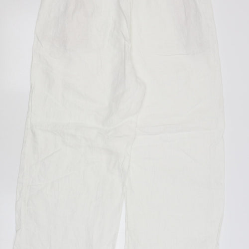 M&S Womens White   Trousers  Size 16 L27.5 in