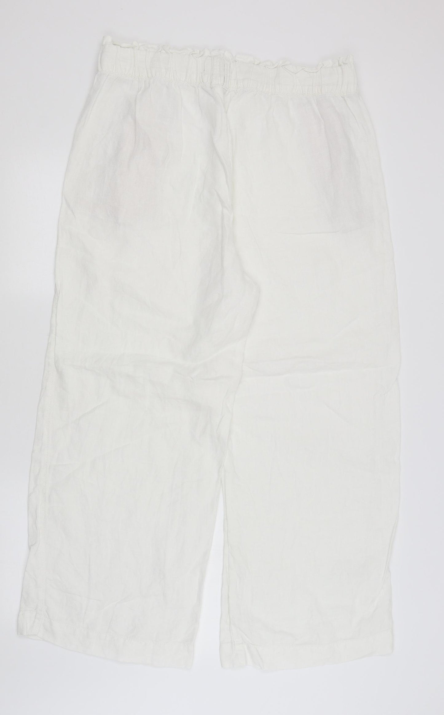 M&S Womens White   Trousers  Size 16 L27.5 in