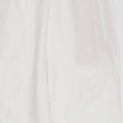 M&S Womens White   Trousers  Size 16 L27.5 in