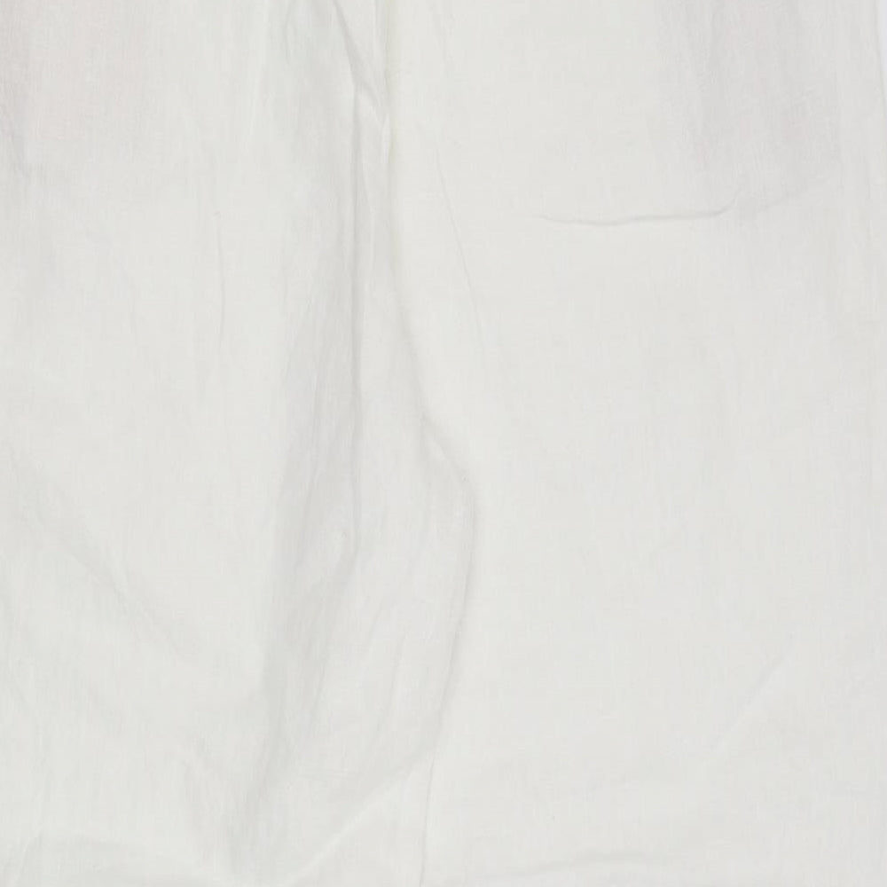 M&S Womens White   Trousers  Size 16 L27.5 in