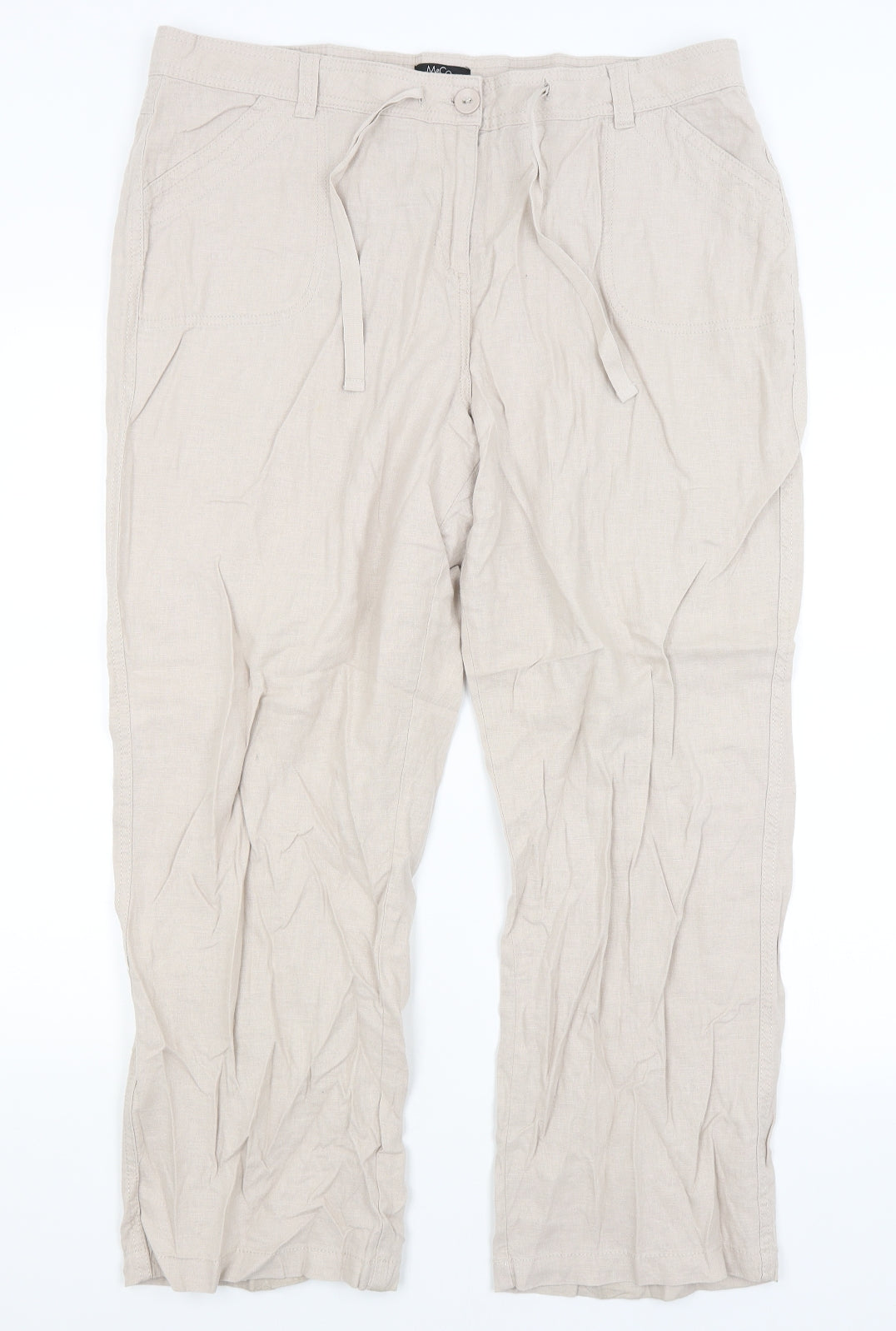 M&Co Womens Brown   Trousers  Size 18 L27 in