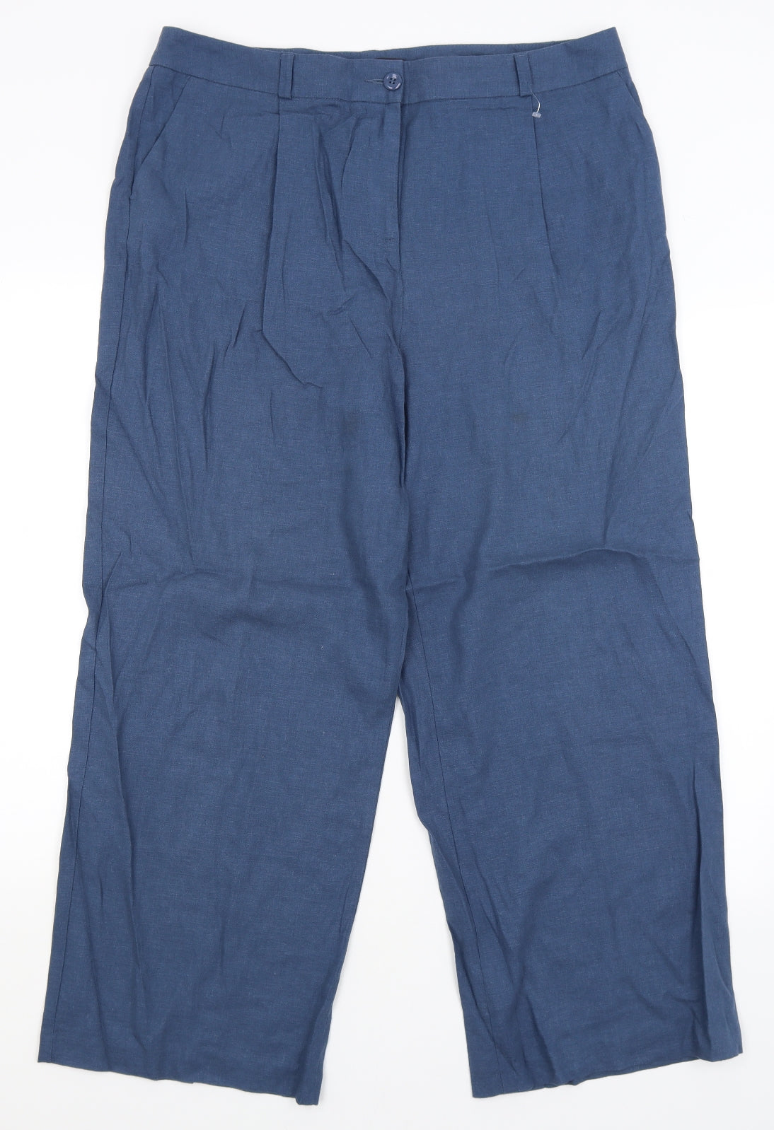 M&s Womens Blue   Trousers  Size 16 L28 in