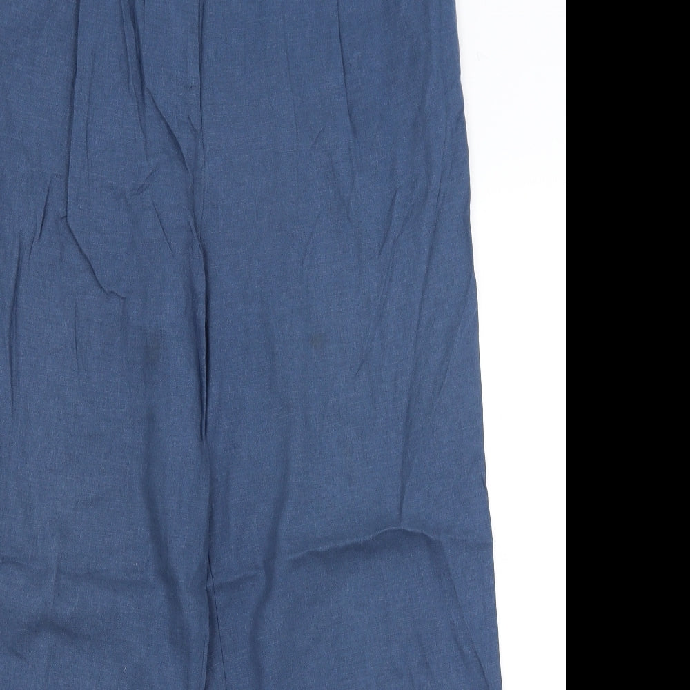 M&s Womens Blue   Trousers  Size 16 L28 in