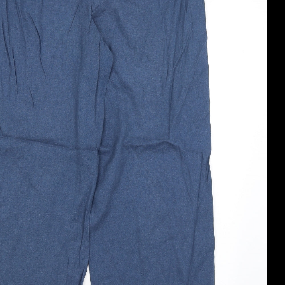 M&s Womens Blue   Trousers  Size 16 L28 in