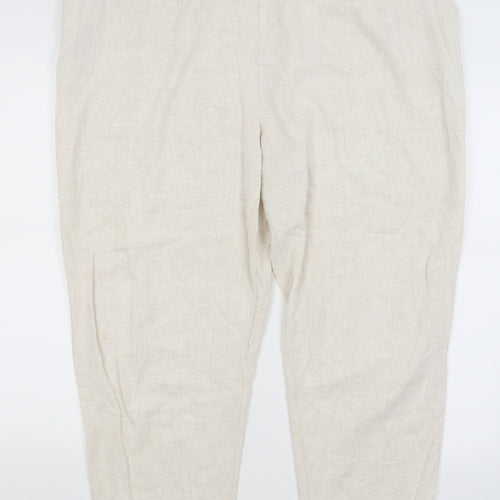 M&Co Womens Ivory   Cropped Trousers Size 20 L24.5 in