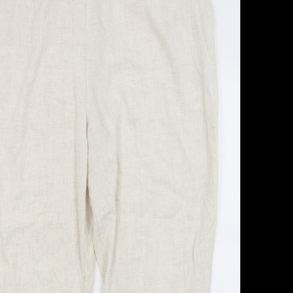 M&Co Womens Ivory   Cropped Trousers Size 20 L24.5 in