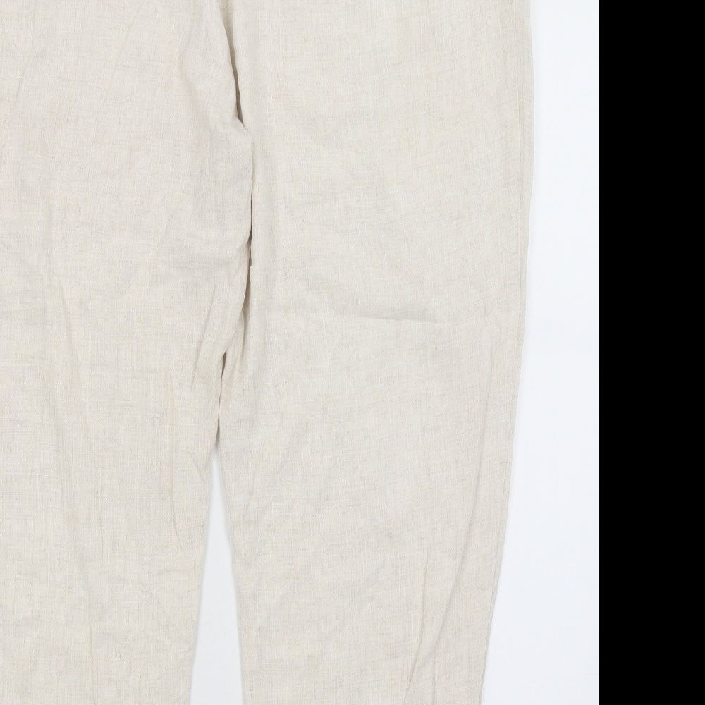 M&Co Womens Ivory   Cropped Trousers Size 20 L24.5 in