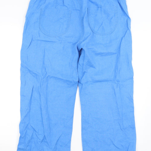 M&S Womens Blue   Cropped Trousers Size 12 L24 in