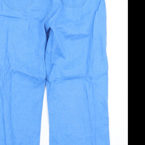 M&S Womens Blue   Cropped Trousers Size 12 L24 in