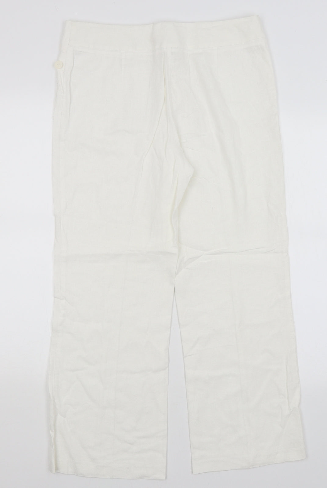 M&S Womens White   Trousers  Size 12 L27 in