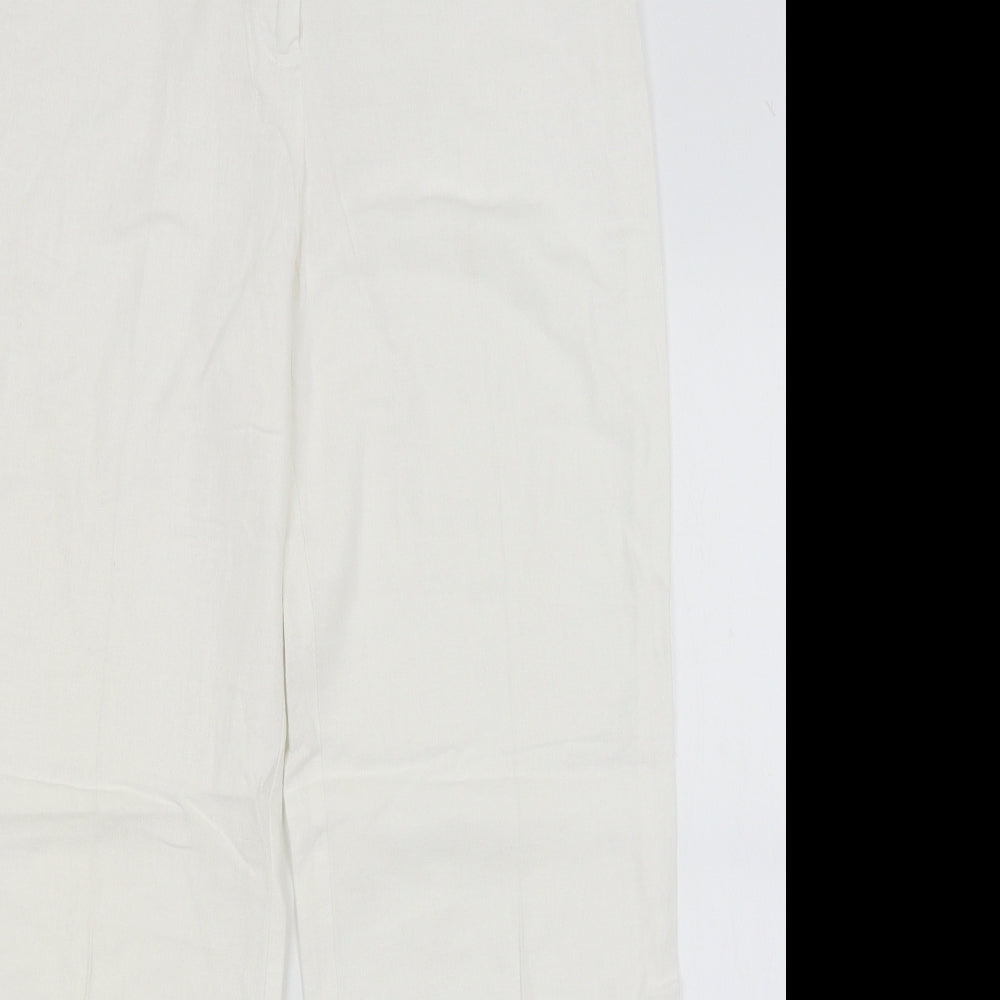 M&S Womens White   Trousers  Size 12 L27 in