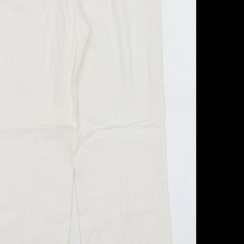 M&S Womens White   Trousers  Size 12 L27 in